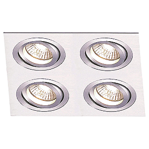 Spot Embutir Ecco Quadruplo AR70 gu10 24X24X4cm Prata NS5704A