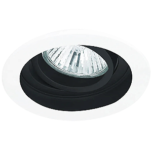 Spot Embutir Conecta Redondo AR111 Gu10 18,5X6,5cm Branco e Preto NS7110P