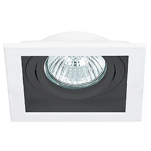 Spot Embutir Conecta AR111 Gu10 18X18X6,5cm Branco e Preto NS7111P
