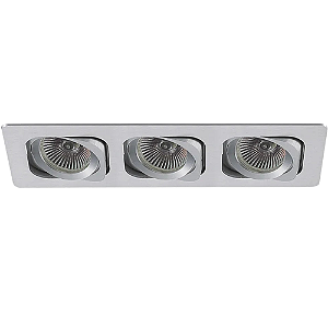 Spot Embutir Monet Triplo AR70 Gu10 35X13X2,5cm Prata NS6703A