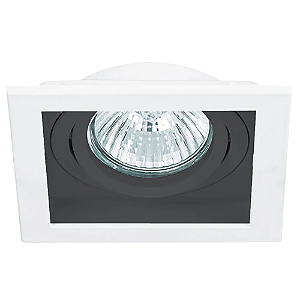 Spot Embutir Conecta Quadrado PAR30 E27 18,5X18,5X5cm Branco e Preto NS7301P