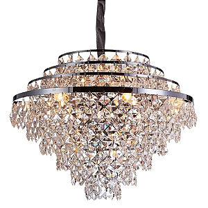 Pendente Palace 15XE14 Vela Max 40W 68cmX54cm Cromado Transparente IP20 AQ025M