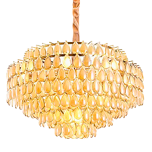 Pendente Odeon 16XE14 Vela Max 40W 78cmX48cm Dourado Conhaque IP20 AQ026L