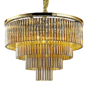 Pendente Vivi 9XE14 Vela Max 40W 60cmX42cm Dourado Conhaque IP20 AQ031G