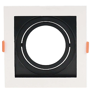 Spot Embutir Conecta ABS GU10 AR70 Max 50W 13cmX13cmX4,35cm Branco Preto IP20 DL146AR70WB
