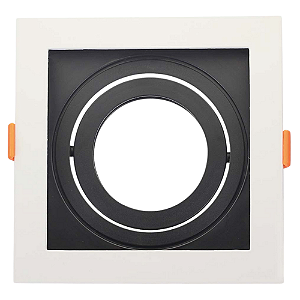 Spot Embutir Conecta ABS E27 PAR20 Max 50W 13cmX13cmX4,35cm Branco Preto IP20 DL146PAR20WB