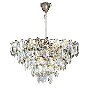 Pendente Foglia 16XE14 Vela Max 40W 60cmX38cm Dourado Transparente IP20 OC003
