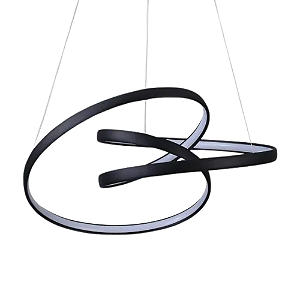 Pendente Led Zig 35W 3000K 1800lm 47cmX57cmX26cm Preto Branco IP20 TP001B
