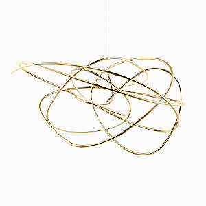 Pendente Led Ninho 36W 3000K 2880lm 62cmX62cm Dourado Branco IP20 WD017L