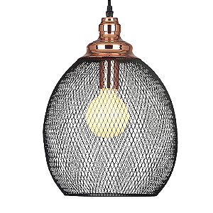 Pendente Copper E27 Bulbo Max 40W 28cmX41cm COBRE Preto IP20 XN003
