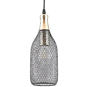 Pendente Copper E27 Bulbo Max 40W 12cmX31cm Preto Dourado IP20 XN004G