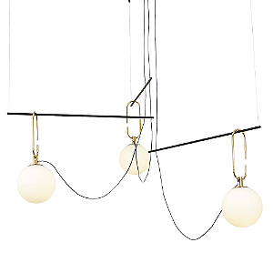 Pendente Mob 3XE14 Vela Max 7W 130cmX85cm Preto Dourado IP20 YD003