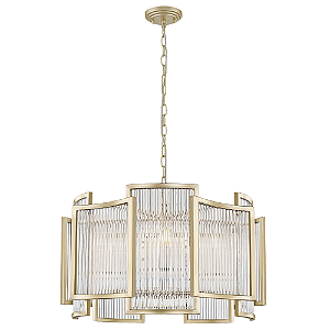 Pendente Strato 5XE14 Max 40W 56cmX32cm Transparente Dourado IP20 STR1PD01TR056