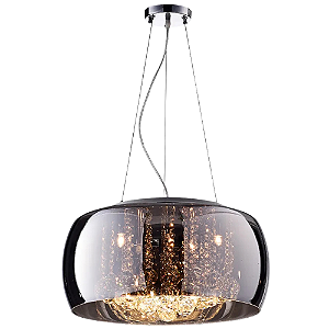 Luminária Pendente Plafon Cristal Soho Bella 50x20cm Cromado