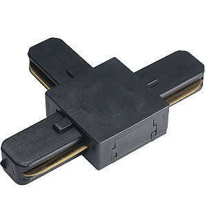 Conexão 'T' Para Trilho Sobrepor Cor Preto ABS Sky-003pt
