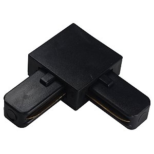 Conexão 'L' Para Trilho Sobrepor Cor Preto ABS Sky-002pt