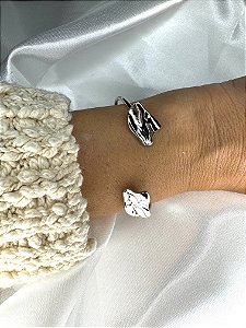 Bracelete Ródio Cascata Folha