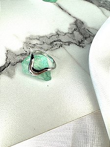 Anel Feminino Wave Ródio Branco