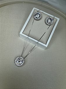 COLAR CRISTAL REDONDO Microcravejado G