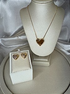 LOVE COLAR CORAÇÃO LISO OURO