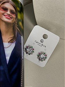 Brinco Cristal Color Microcravejado