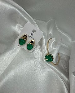 Conjunto de Brincos e Bracelete SOFIA banho Ouro