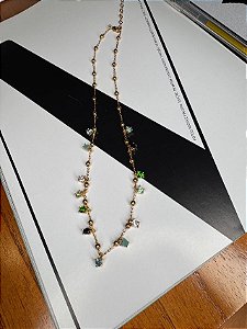 Colar banho em OURO com pingente mini zircônias