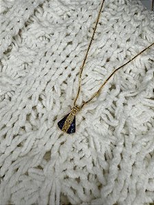 Colar Nossa Senhora azul safira