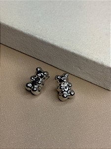 Brinco Urso banho Ródio