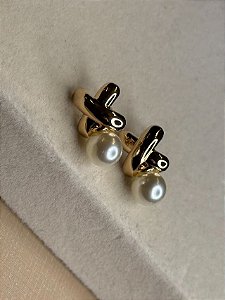 Brinco em Ouro 18k com pérolas