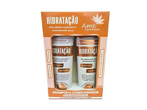 Kit 1 Shampoo 300ml + 1 Condicionador 250ml Amei Cosméticos - Hidratação Intensa