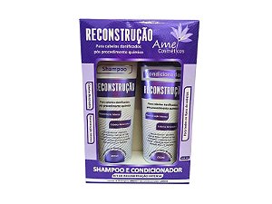 Kit 1 Shampoo 300ml + 1 Condicionador 250ml Amei Cosméticos - Reconstrução Intensa