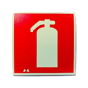 Placa de Sinalização "Extintor de Incêndio" E5 Fotoluminescente 15x15cm