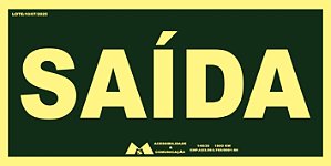 Placa de Sinalização Fotoluminescente Saída 20x20- PS 1mm