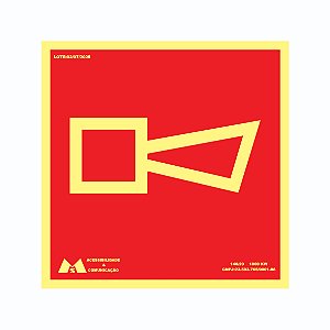 Placa de Sinalização Fotoluminescente Alarme Sonoro 20x20 cm- PS 1mm
