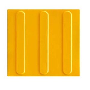 Piso tátil PVC Direcional Amarelo 25x25 cm
