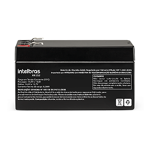 Bateria VRLA Chumbo-Ácido Intelbras XB 1212 (12V / 1,2Ah Selada)