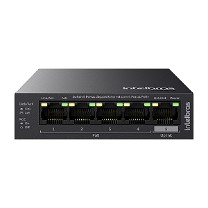 Switch Desktop 5 Portas Gigabit Intelbras S1005 (10/100/1000 Mbps)