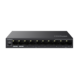Switch 10 Portas Fast Ethernet com 8 Portas PoE+ Intelbras S1010F-P (Função VLAN)