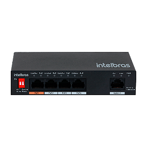 Switch 5 Portas Fast Ethernet Hi-PoE Intelbras SF 500 Hi-PoE (Até 60W de Potência)