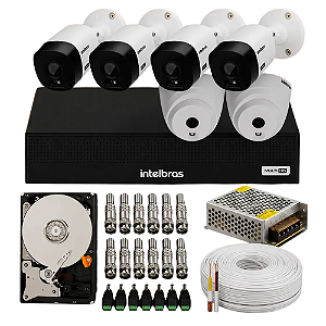 Kit CFTV Intelbras Misto com 2 Câmeras Dome e 4 Bullet HD + DVR