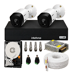 Kit CFTV Intelbras 2 Câmeras Bullet HD + DVR + HD 320GB Interno