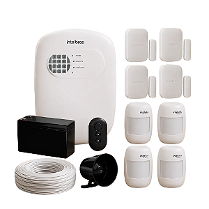 Kit Alarme Residencial Intelbras com Central + 8 Sensores de Presença