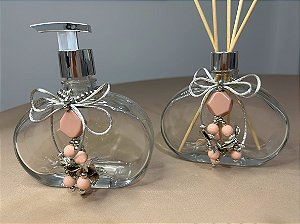 Vidro para aromatizador VITRUM transparente, pingente rosê - Valor unitário