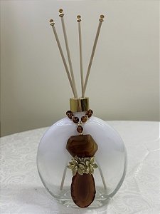 Vidro para aromatizador OVALE  WHITE com ágata natural  - valor unitário