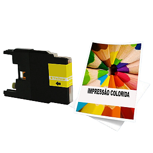 CARTUCHO DE TINTA COMPATÍVEL COM BROTHER BLC73 BLC75 BLC1240 AMARELO 13ML