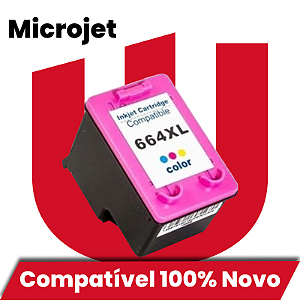 Cartucho de Tinta Compatível com HP 664XL Colorido Microjet 12ml