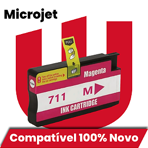 Cartucho de Tinta Compatível com HP 711 Magenta Microjet 28ml