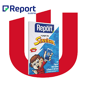Papel Sulfite Seninha A4 75G Branco Report com 100 Folhas