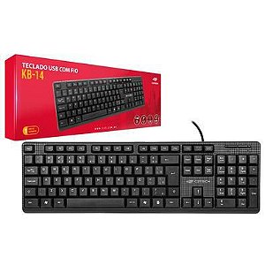 TECLADO COM FIO USB PADRÃO C3TECH KB-14BK PRETO